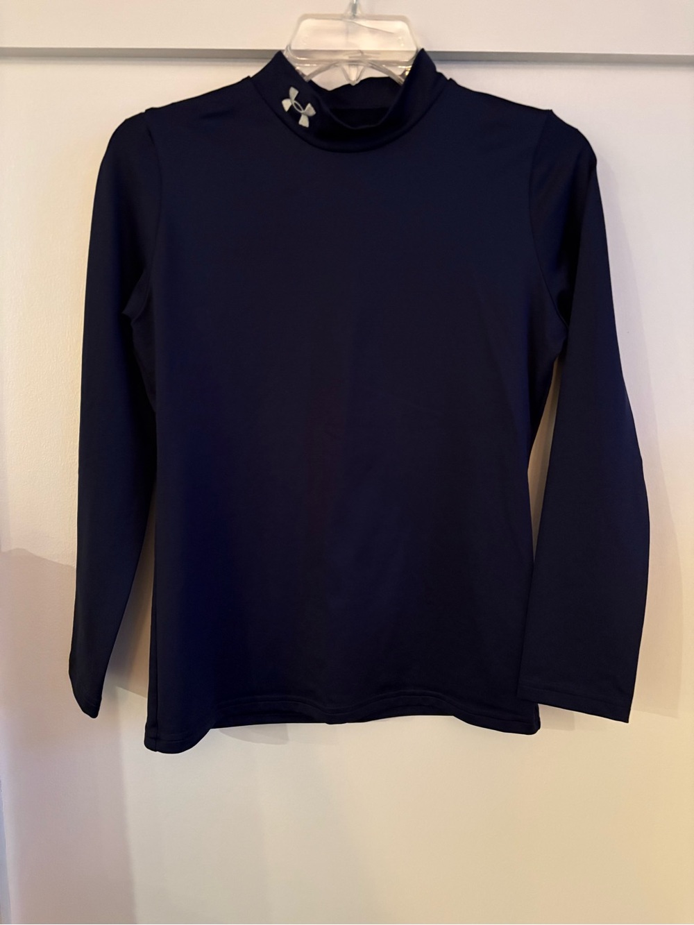 Under Armour Kids Cold Gear Navy Long-Sleeve Mock Neck Performance Shirt